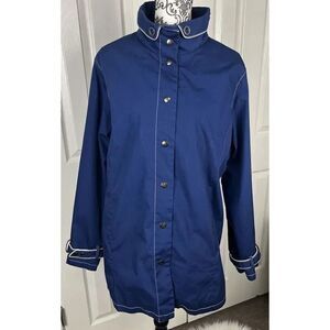 Dennis Basso Woman’s Navy Jacket Animal Print Lining Size‎ XL